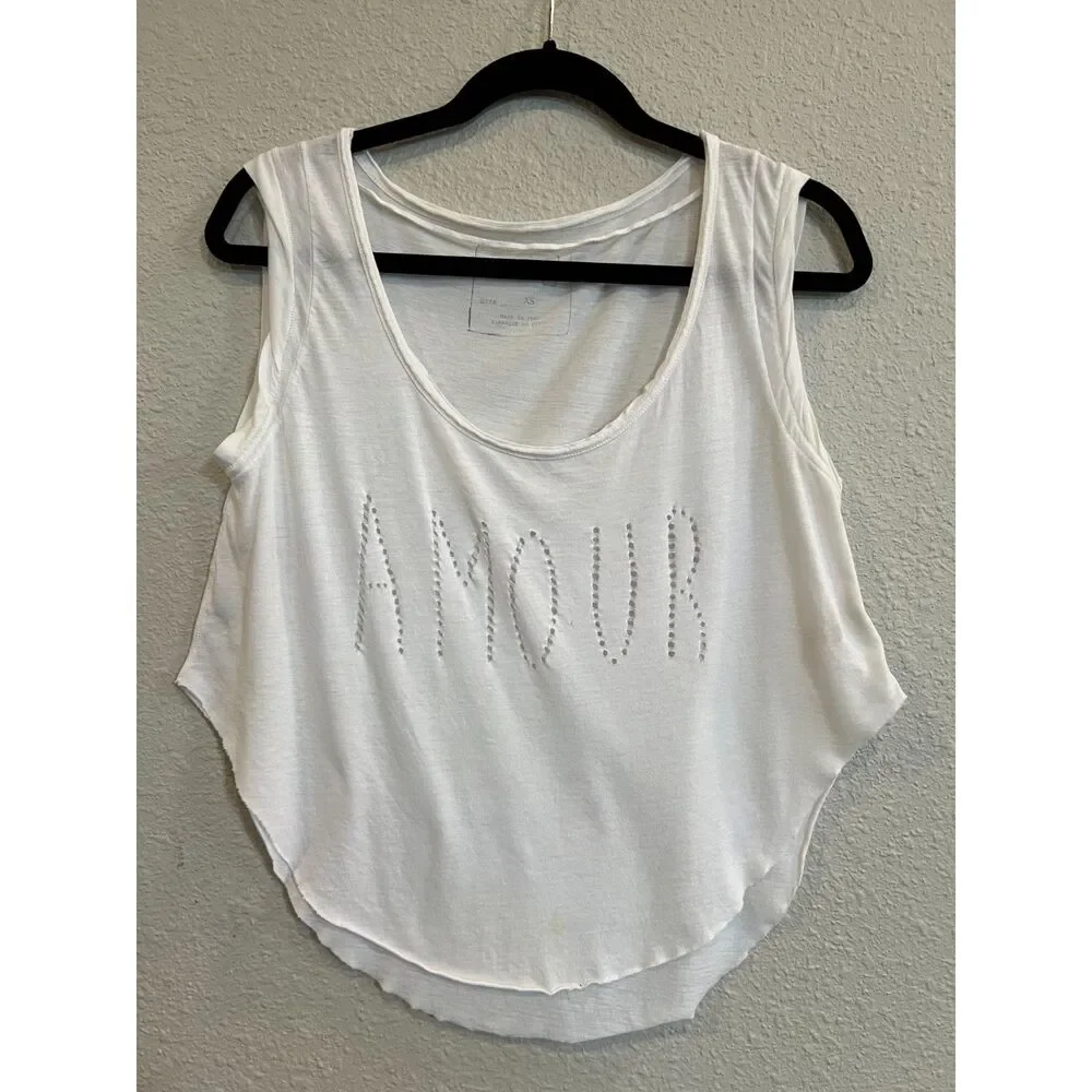 #970 Free People We The Free Tank Top White Amour Size XS - Picture 3 of 6
